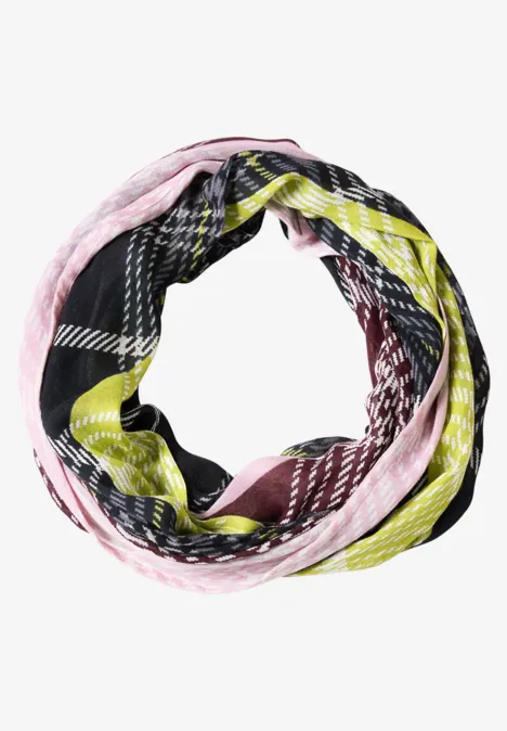 Loop-sjaal met ruitjespatroon multicolor
