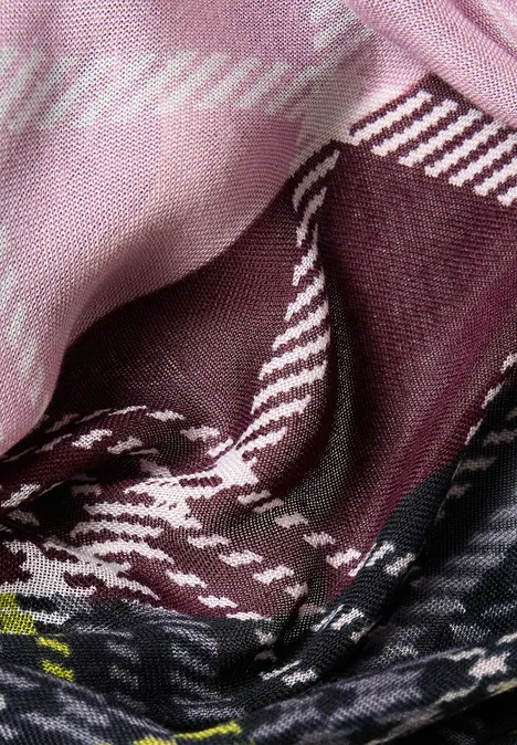 Loop-sjaal met ruitjespatroon multicolor