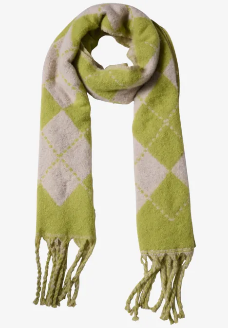 Langer Schal mit Argyle-Muster clay sand