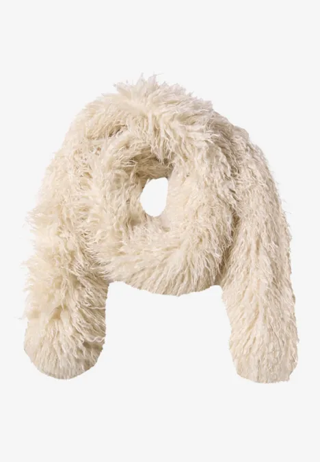 Schal aus Fake Fur in Unifarbe clay sand Schal aus Fake Fur in Unifarbe clay sand