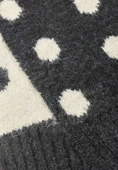 Longue écharpe à motifs de pois armor grey mel. Longue écharpe à motifs de pois armor grey mel.