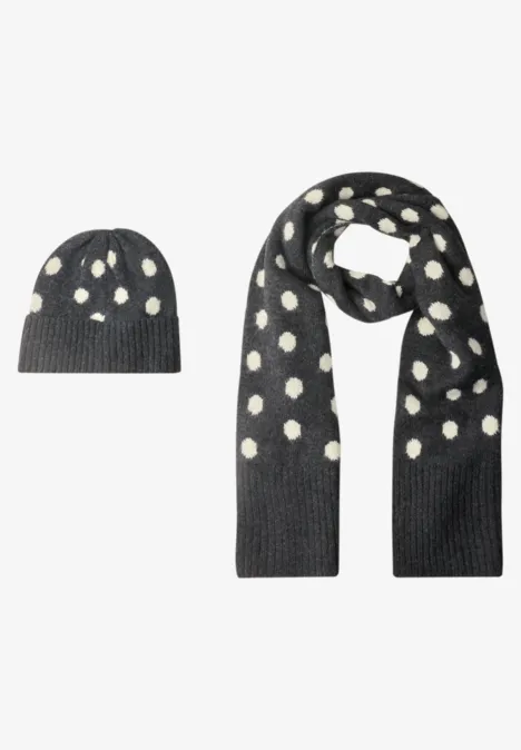 Longue écharpe à motifs de pois armor grey mel. Longue écharpe à motifs de pois armor grey mel.