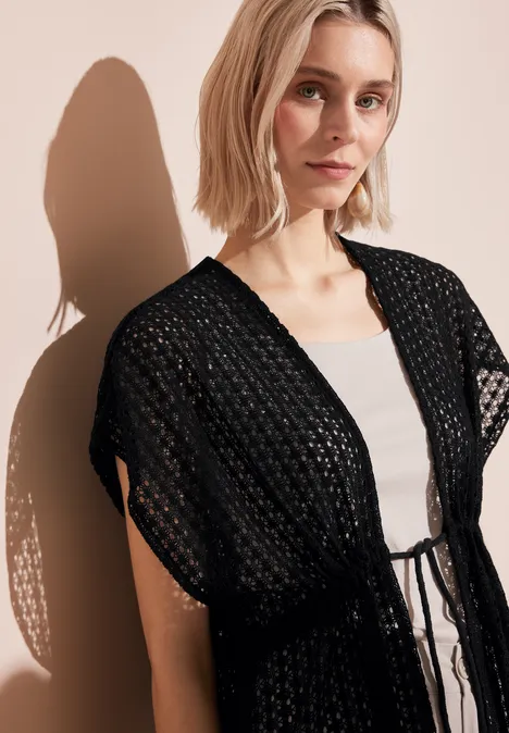 Stickerei Kimono Black