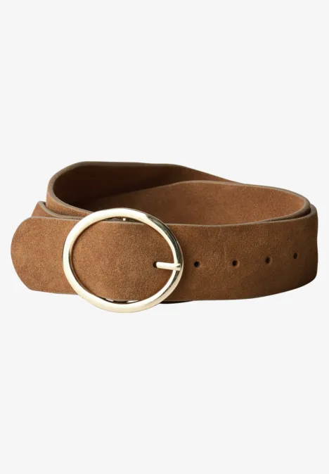 Ceinture en velours cognac