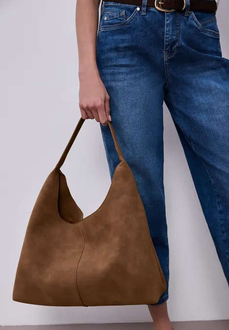 Shopper in velours Cinnamon Brown