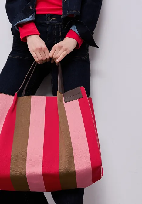 Gestreepte shopper multicolor