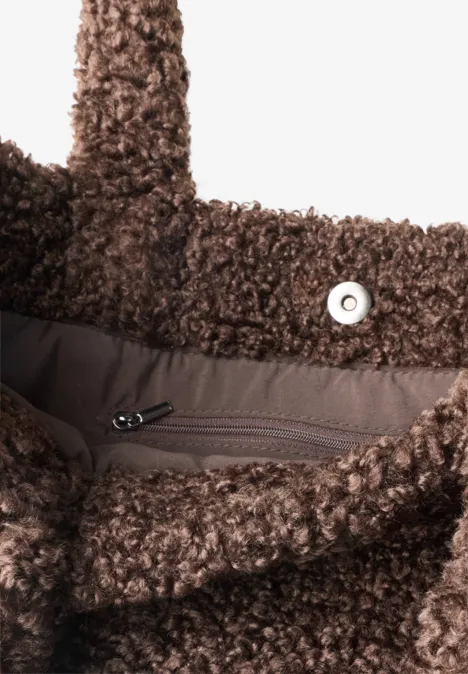 Teddy-Tragetasche in Unifarbe auburn brown
