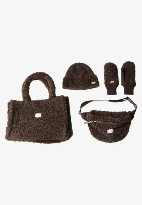 Teddy-Tragetasche in Unifarbe auburn brown