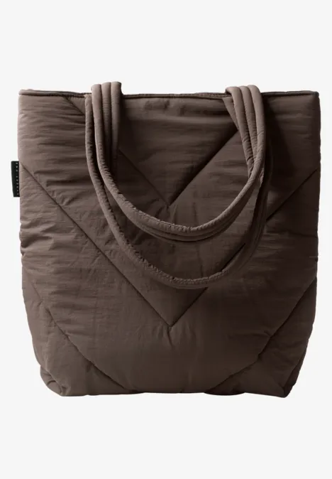 Gevoerde shopper in effen kleur auburn brown