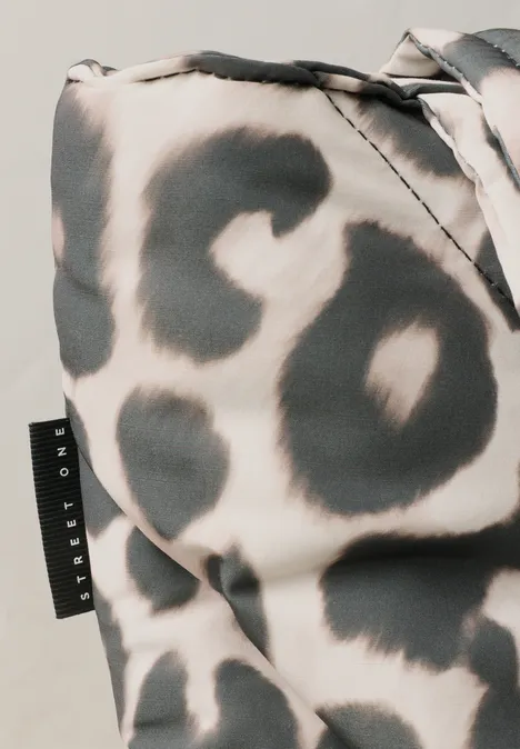 Gevoerde shopper met luipaardprint multicolor