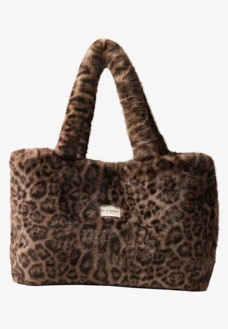 Shopper aus Fake Fur mit Leomuster auburn brown Shopper aus Fake Fur mit Leomuster auburn brown