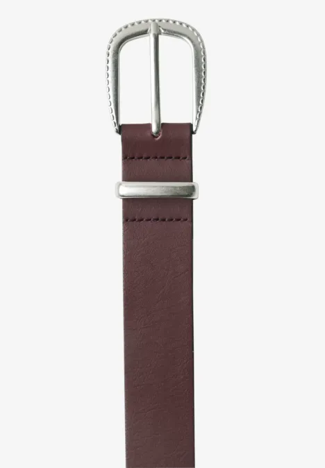 Ceinture Basic à boucle rustic rouge