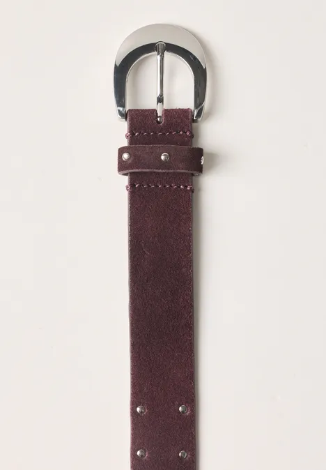 Velours Gürtel mit Nieten rustic rouge Velours Gürtel mit Nieten rustic rouge