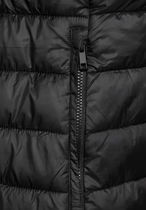 Superlange gewatteerde jas Black