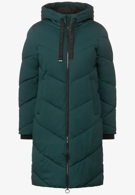 Wintermantel mit Kapuze night forest green