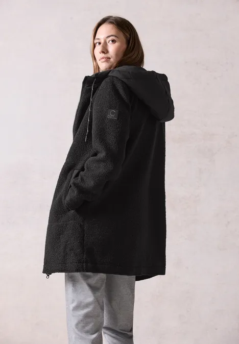 Manteau en optique laine Black