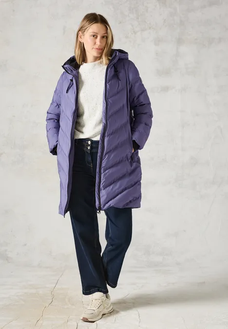 Mantel mit Schweißnähten stormy violet