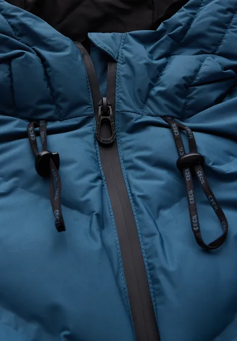 Kurtka ze zgrzewanymi szwami dull teal blue