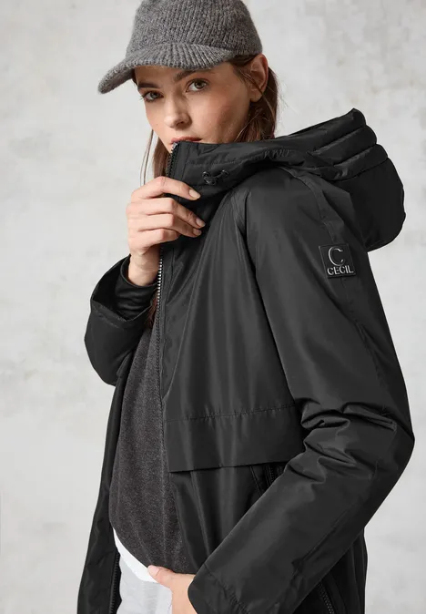 Gefütterter Trenchcoat Black