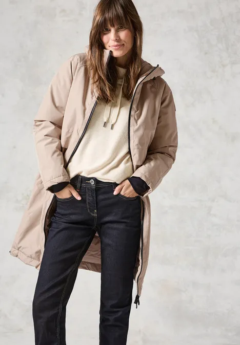 Gefütterter Trenchcoat creamy almond beige