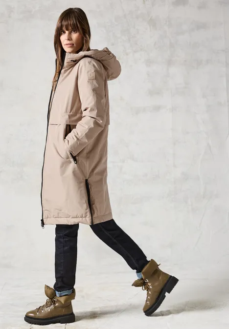 Gefütterter Trenchcoat creamy almond beige