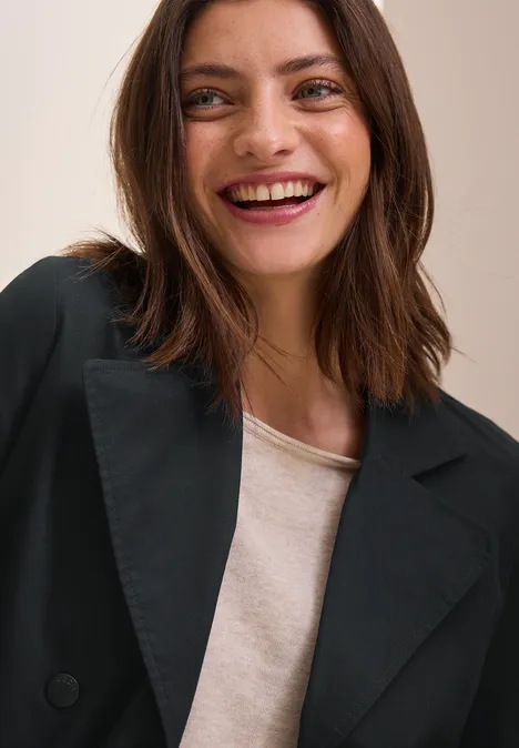 Kurzer Trenchcoat Black