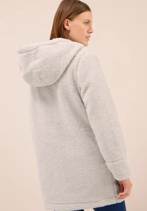 Teddy Mantel mit Kapuze teddy vanilla white