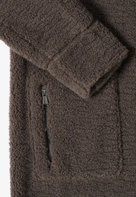 Teddy Mantel mit Kapuze mushroom taupe