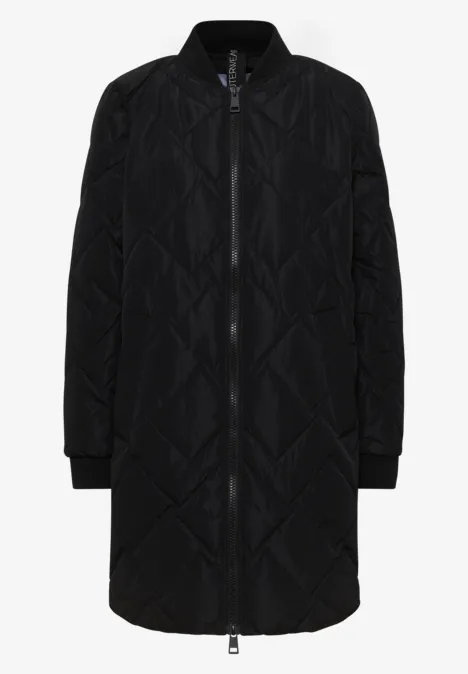 Long blouson matelassé Black
