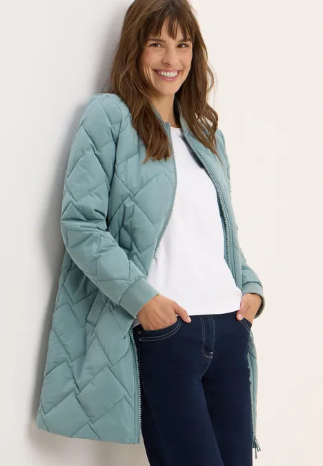 Lange gewatteerde blouson ice hill green