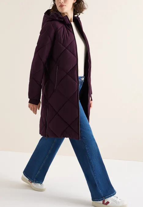 Mantel mit Rucksack Strings dark plum