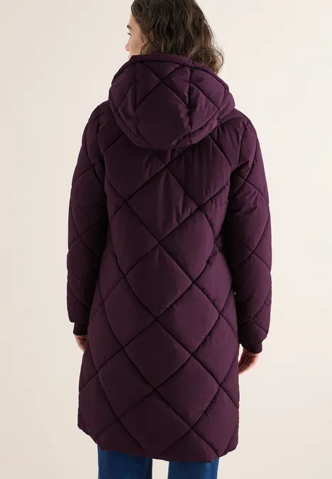 Mantel mit Rucksack Strings dark plum