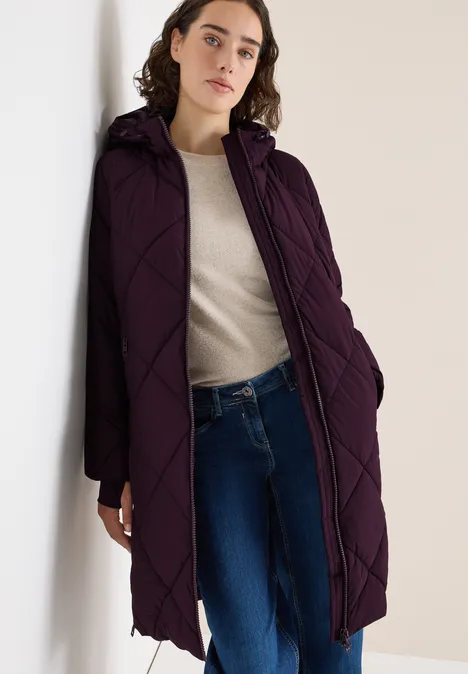 Mantel mit Rucksack Strings dark plum