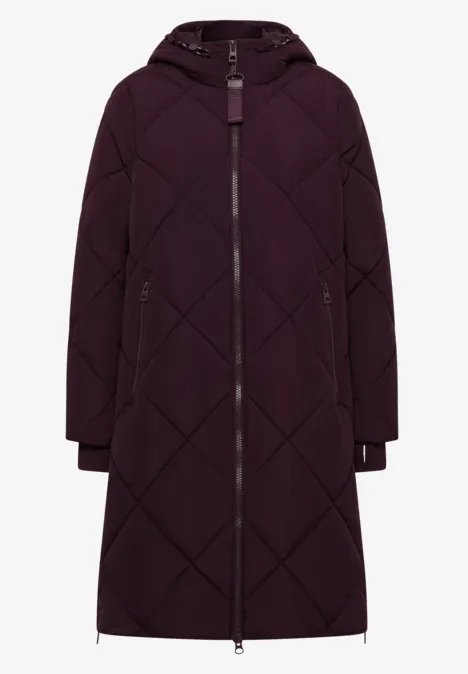 Mantel mit Rucksack Strings dark plum