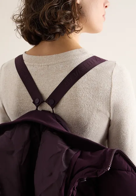 Mantel mit Rucksack Strings dark plum