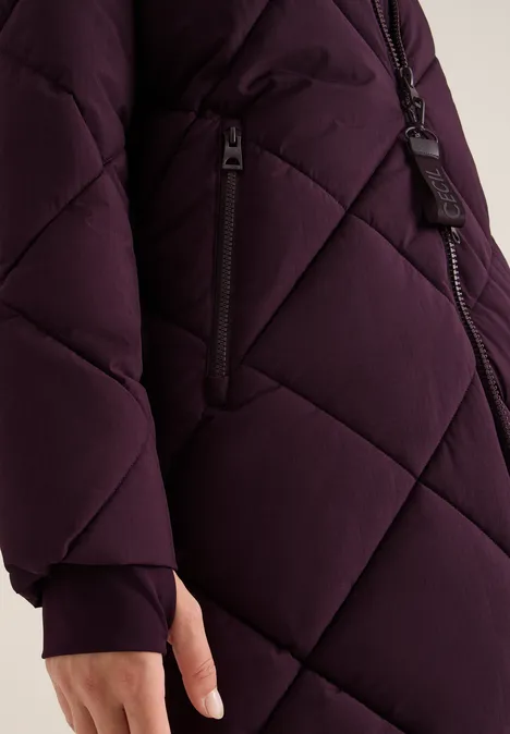 Mantel mit Rucksack Strings dark plum