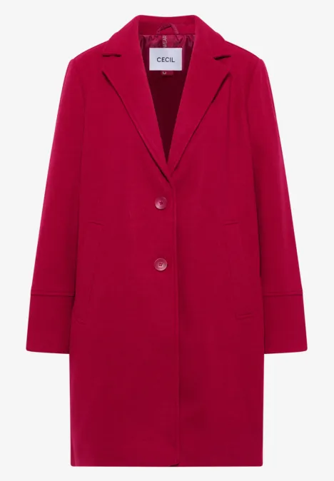 Woll-Optik Revers-Mantel beaujolais red