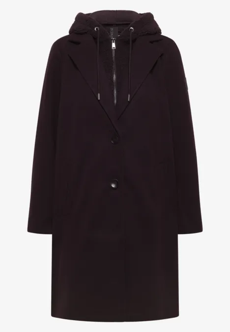Jas met teddy-inlay dark plum
