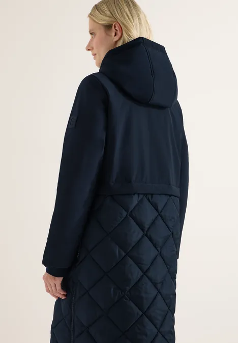 Coaten met structuurmix dark navy blue