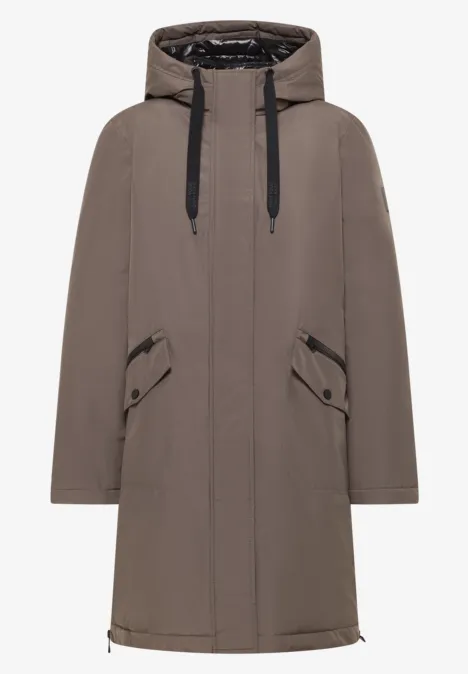 Sportieve parka mushroom taupe