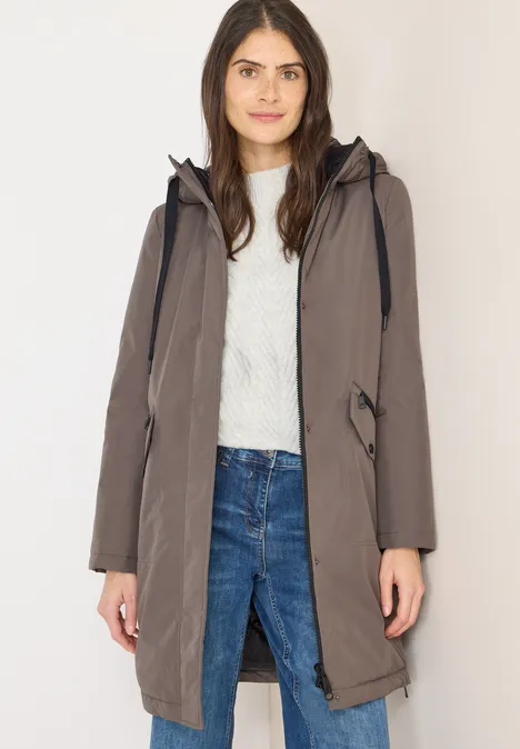 Sportieve parka mushroom taupe