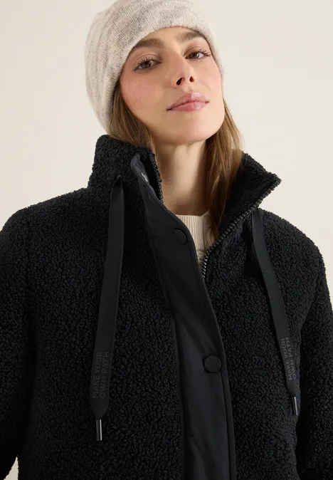Teddyjas met structuurmix Black