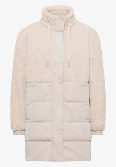 Manteau Teddy avec mélange de structures teddy vanilla white