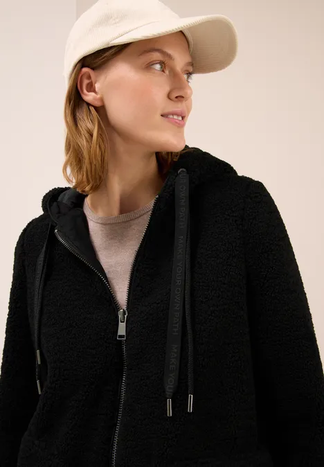 Teddyjas met capuchon Black