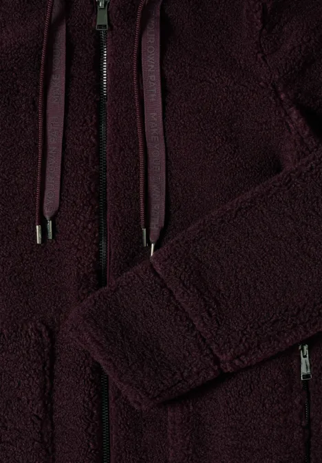 Manteau Teddy avec capuche dark plum
