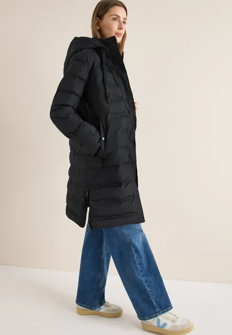Manteau avec coutures collées Black