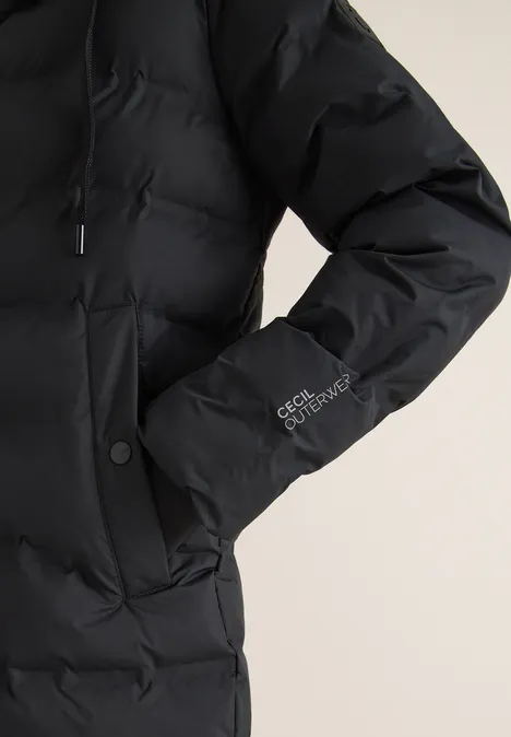 Manteau avec coutures collées Black