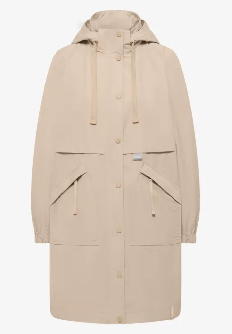 Veste longue à mémoire crispy camel