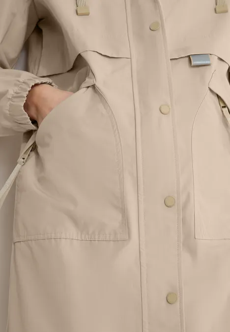 Veste longue à mémoire crispy camel