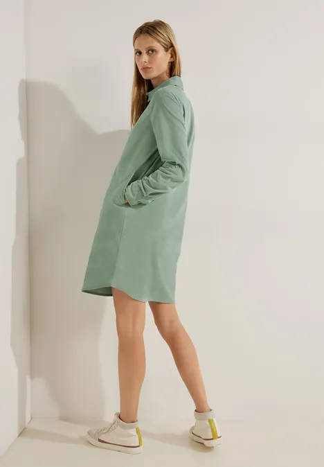 Babycord Kleid clear sage green